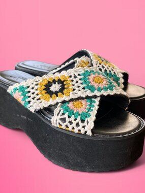 ASOS Design crochet platform sandals